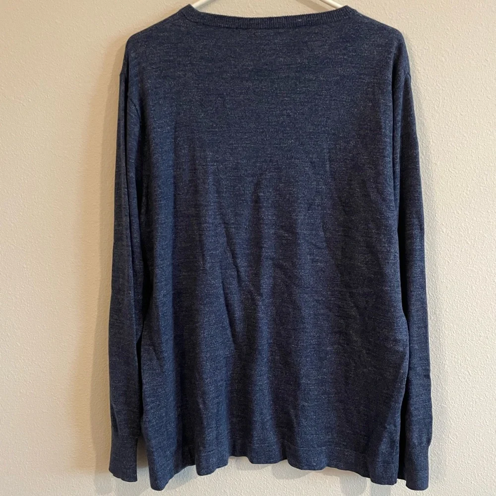 J. Crew Sweater Cotton Classic Crewneck Pullover Navy Blue Men’s Large H3580